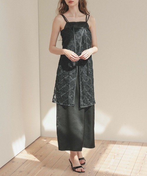 完売品！【ANDRESD】satin minimal dress ライトブルー satin minimal dress | ANDRESD