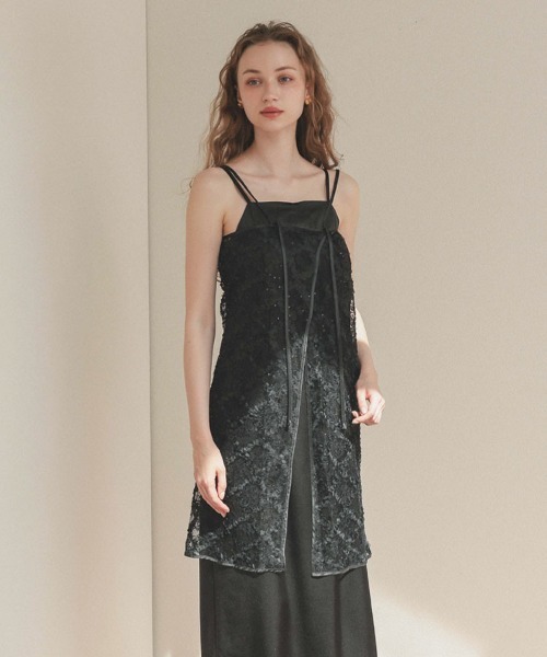 ANDRESD サテンミニマルドレス　ブラック DONOBAN（ドノバン） ドレス 「ANDRESD」satin minimal dress「サテン