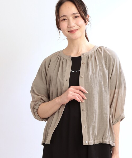 ブラウス シャツ 「E‐QUALITY／手洗い可／羽織にも」シアーブラウス レディース Reflect ブラウス シャツ 「E‐QUALITY／手洗い可／羽織にも