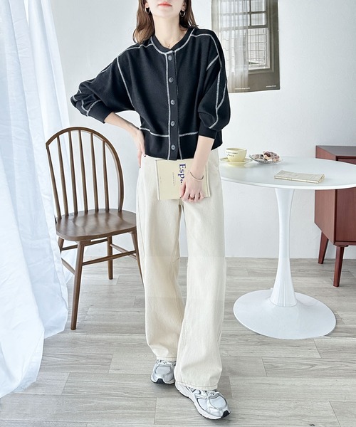 「Java」 カーディガン LARGE アイボリー レディース
