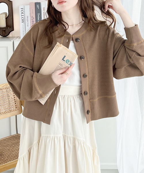 「Java」 カーディガン LARGE アイボリー レディース