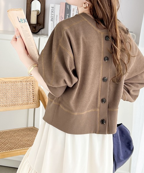 「Java」 カーディガン LARGE アイボリー レディース