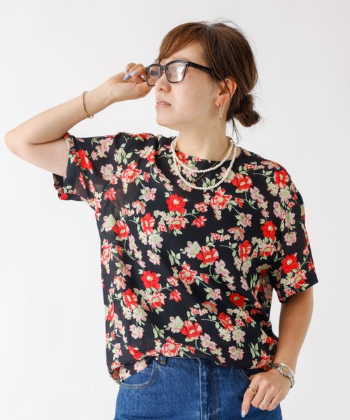 DESIGNWORKS ブラウス シャツ N゜21 花柄ブラウス レディース