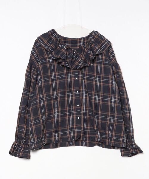 「BEAMS BOY」 長袖ブラウス FREE ネイビー レディース