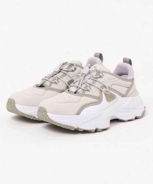 「PUMA」 ローカットスニーカー 24.5cm グレー レディース