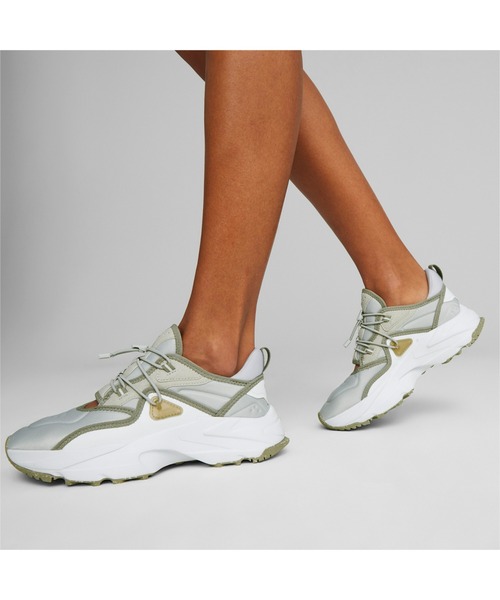 「PUMA」 ローカットスニーカー 24.5cm グレー レディース