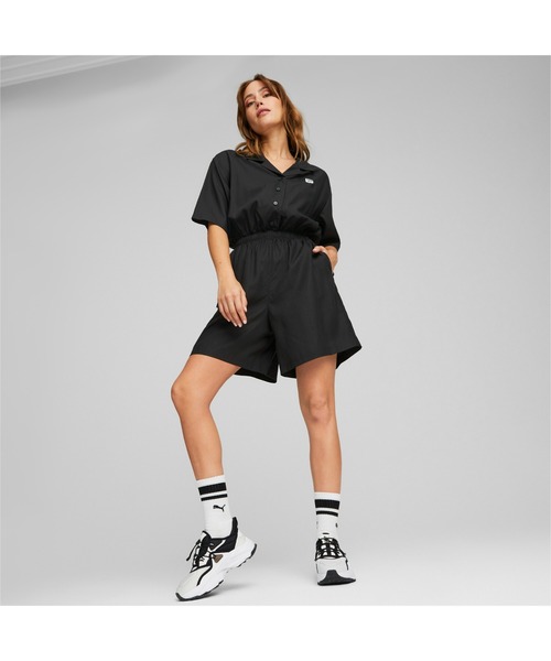 「PUMA」 ローカットスニーカー 24.5cm グレー レディース