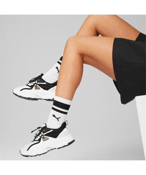 「PUMA」 ローカットスニーカー 24.5cm グレー レディース