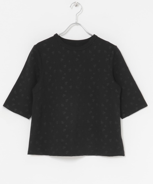 tシャツ F by ROSSO　フラワー刺繍5分袖Tシャツ レディース F by ROSSO tシャツ ROSSO フラワー刺繍5分袖Tシャツ レディース