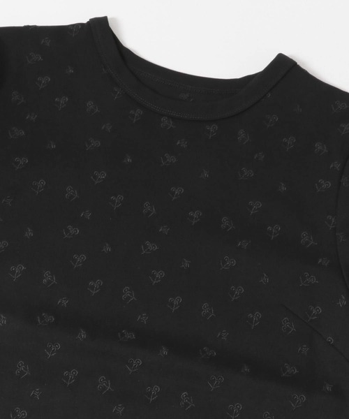 F by ROSSO tシャツ ROSSO フラワー刺繍5分袖Tシャツ レディース