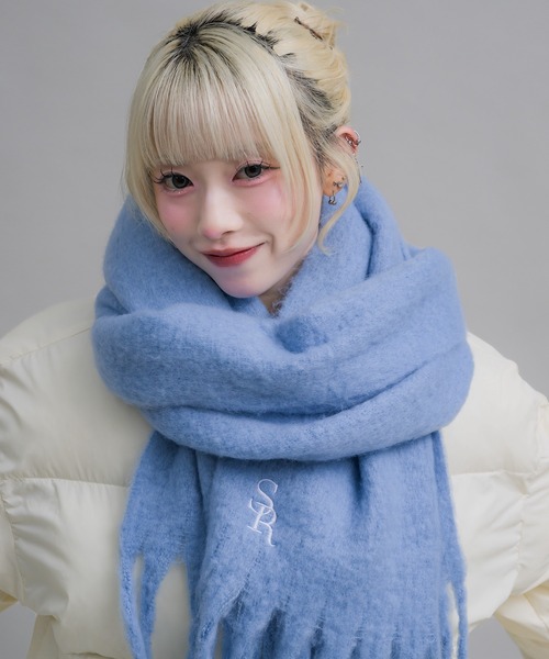 17HR（セブンティーンアワーズ） マフラー ストール ロゴ刺繍マフラー