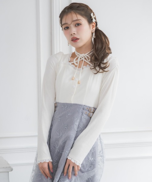 クチュールバイロジータ ワンピース フラワー刺繍ドッキングワンピース