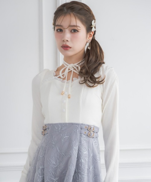 クチュールバイロジータ ワンピース フラワー刺繍ドッキングワンピース