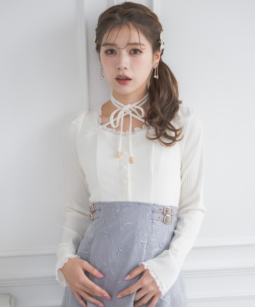 クチュールバイロジータ ワンピース フラワー刺繍ドッキングワンピース