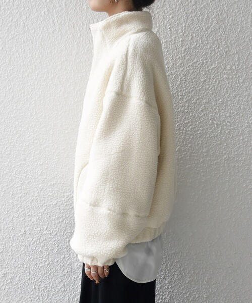 SHIPS any ブルゾン アウター any: ナイロン × ボア リバーシブル