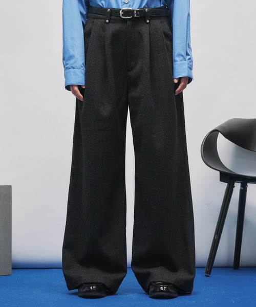 selle glant（セレグランテ） スラックス TWO-TUCK BAGGY DESIGN