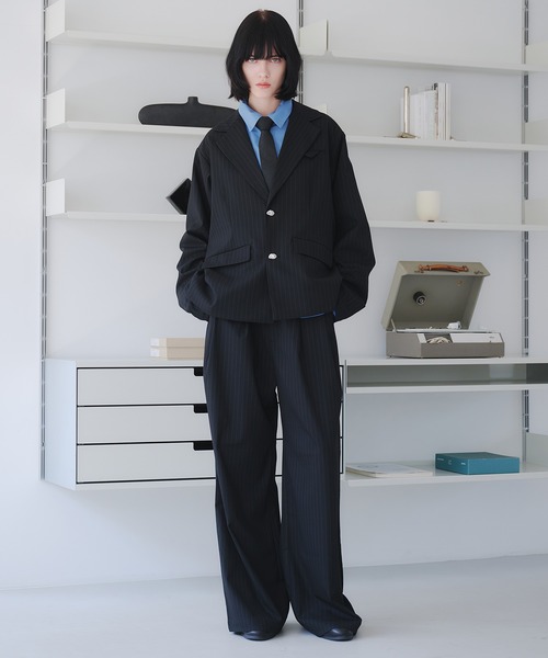 selle glant（セレグランテ） ワイドパンツ スラックス TWO-TUCK BAGGY