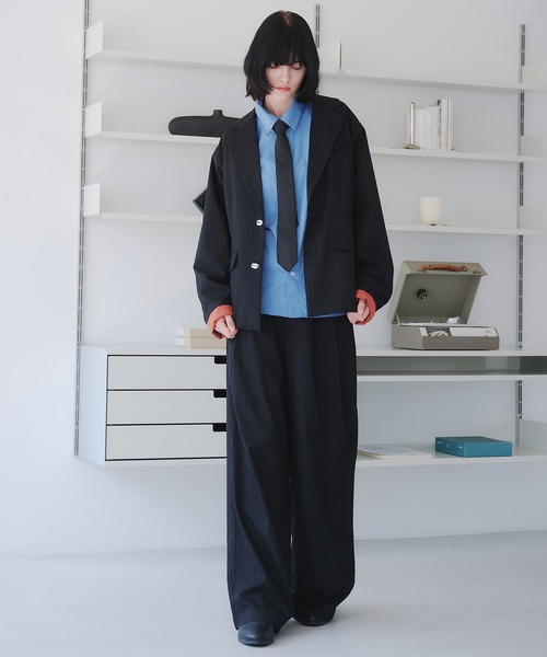 selle glant（セレグランテ） ワイドパンツ スラックス TWO-TUCK BAGGY