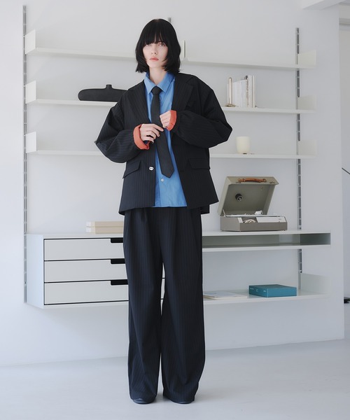 selle glant（セレグランテ） ワイドパンツ スラックス TWO-TUCK BAGGY
