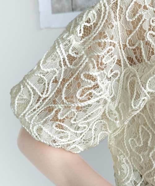 「mily bilet」 半袖ブラウス LARGE ブラック レディース_画像6