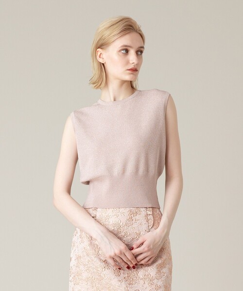 「LOULOU WILLOUGHBY」 ノースリーブニット 2 オフホワイト レディース_画像5