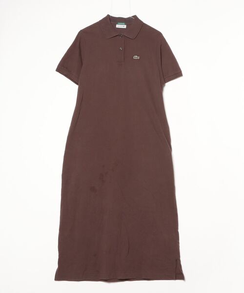 ビームス　LACOSTE ワンピース　サイズ38 BEAMS BOY（ビームス ボーイ） 「LACOSTE」半袖ワンピース 38 ブラウン