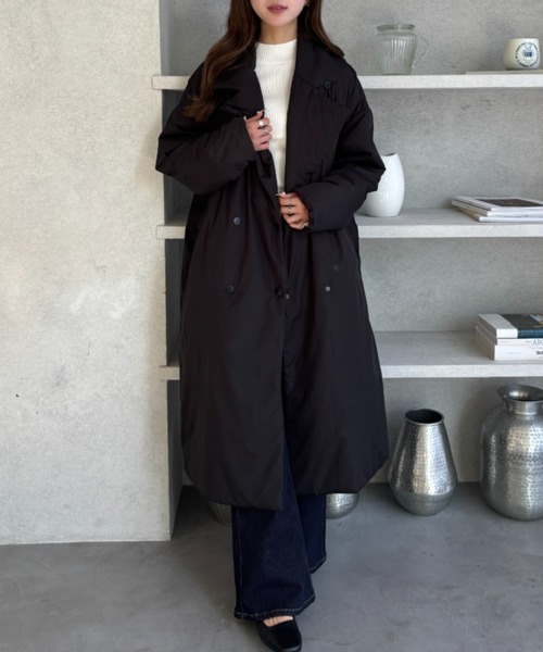 TREOVER コート チェスターコート 軽さと暖かさを実現させた中綿ロング
