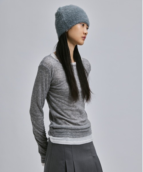 「FEKETE」 ニットキャップ FREE アイボリー レディース_画像6