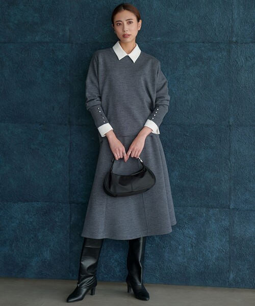 ICB（アイシービー） スカート シルキーウールダブルフェイス ニット