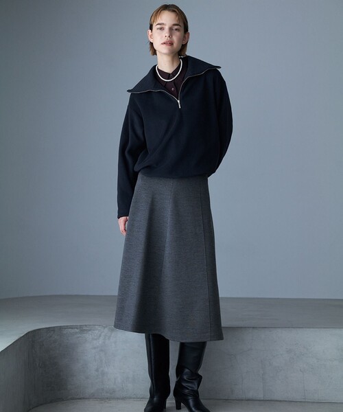 ICB（アイシービー） スカート シルキーウールダブルフェイス ニット