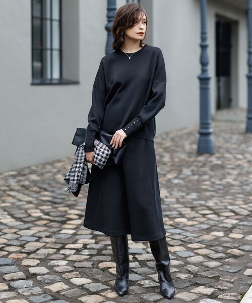 ICB（アイシービー） スカート シルキーウールダブルフェイス ニット