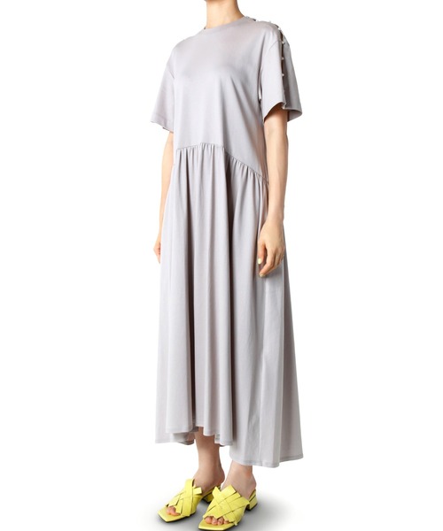 「LE CIEL BLEU」 半袖ワンピース 36 グレー レディース_画像3