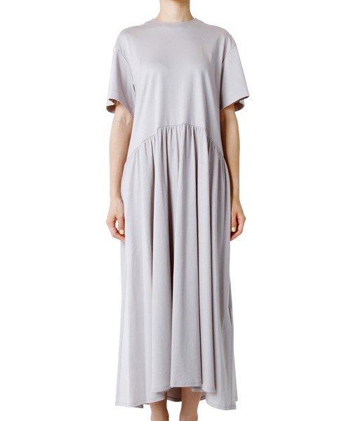 「LE CIEL BLEU」 半袖ワンピース 36 グレー レディース_画像4