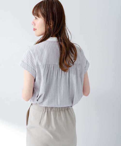 「URBAN RESEARCH Sonny Label」 半袖ブラウス FREE ブルー レディース_画像2