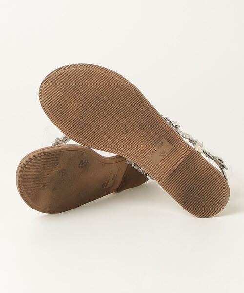 「NINE WEST」 ビジューフラットサンダル 7 1/2 シルバー レディース_画像3