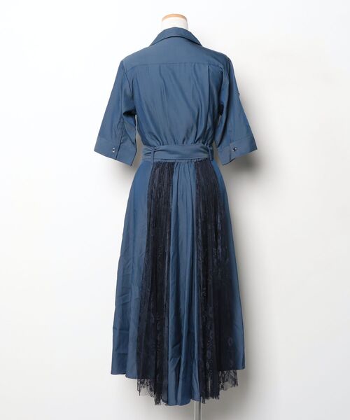 「The Virgnia」 シャツワンピース 36 ネイビー レディース_画像2