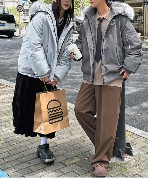 NEW GENTLEMAN ダウンジャケット ダウン フーサヴィーク フードファー