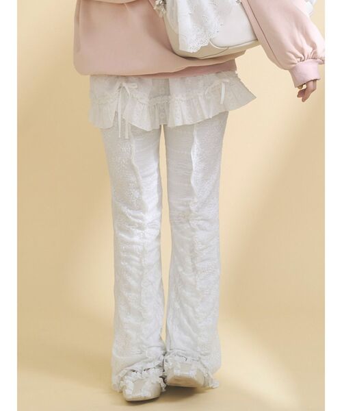 パンツ lace panel pants レディース