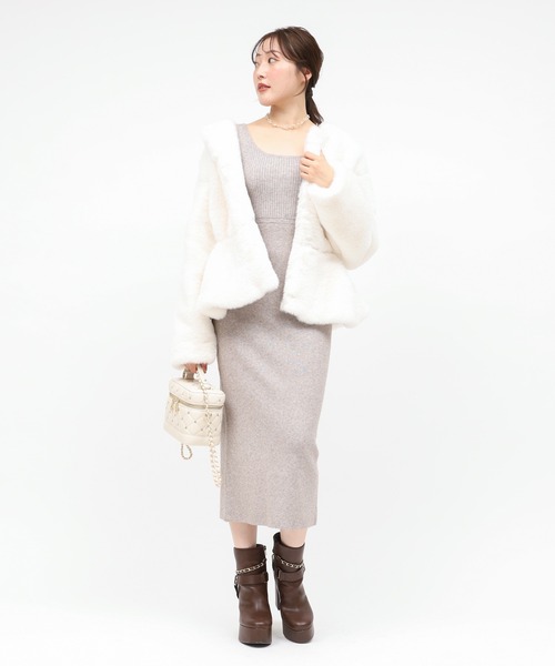 ROYAL PARTY（ロイヤルパーティー） コート アウター ペプラムファー