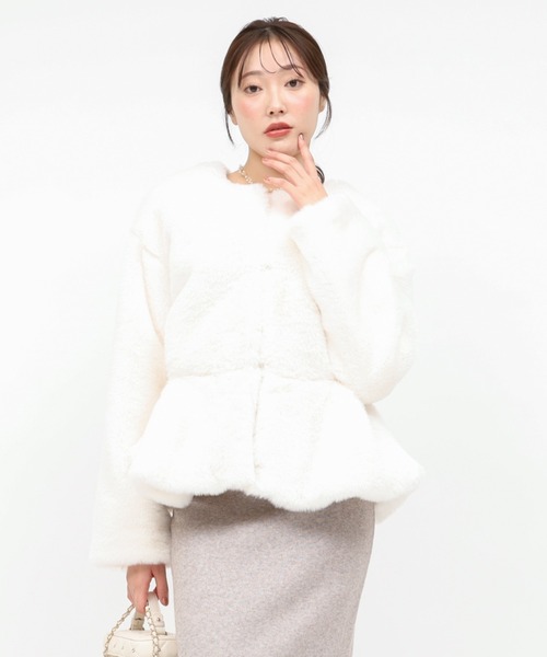 ROYAL PARTY（ロイヤルパーティー） コート アウター ペプラムファー