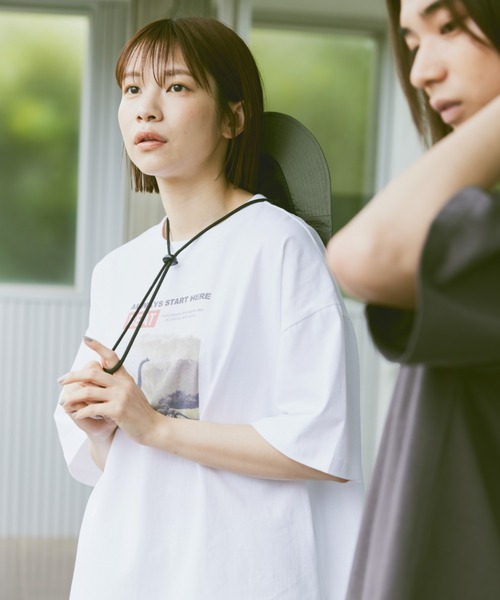 「flaner」 半袖Tシャツ MEDIUM ホワイト レディース_画像7