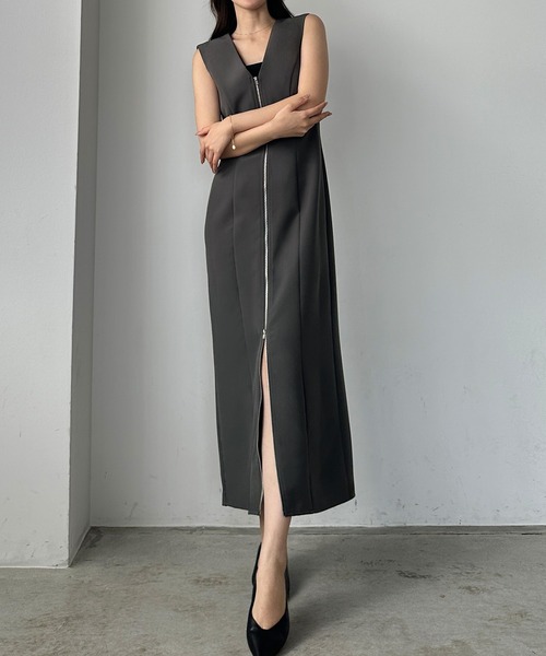 「Louere」 ノースリーブワンピース X-LARGE アイボリー レディース_画像9
