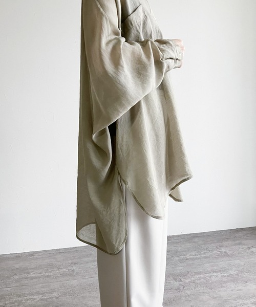 「reca」 長袖シャツ M ダークベージュ レディース_画像4