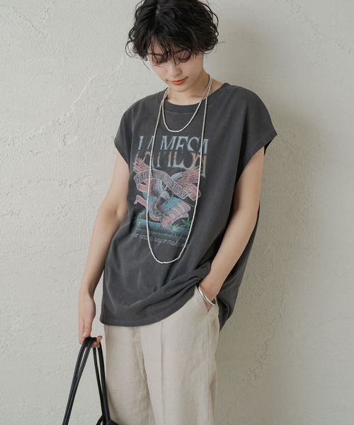 「LOUNGEDRESS」 半袖Tシャツ FREE ブラック レディース_画像2