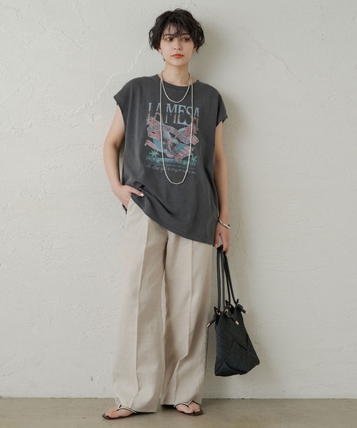 「LOUNGEDRESS」 半袖Tシャツ FREE ブラック レディース_画像5