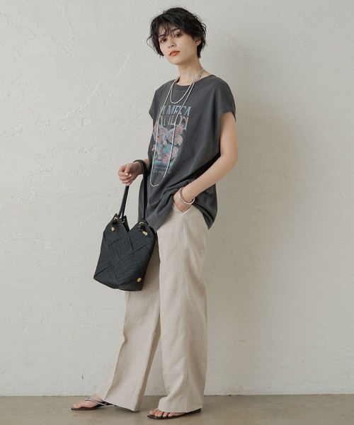 「LOUNGEDRESS」 半袖Tシャツ FREE ブラック レディース_画像6
