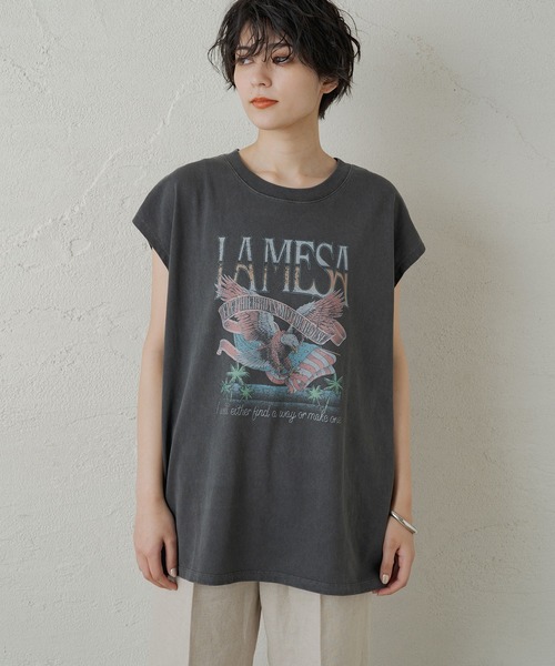 「LOUNGEDRESS」 半袖Tシャツ FREE ブラック レディース_画像8