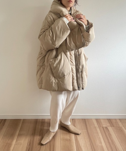m-ki様☆wee9s　オーバーサイズ　ノーカラー　ダウンジャケット　黒　ダック m-ki様☆wee9s オーバーサイズ ノーカラー ダウンジャケット 黒 ダック