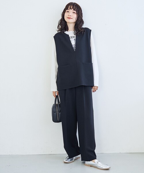 coyseioワイドパンツ カジュアルパンツ ダークグレー coen（コーエン） ワイドパンツ スラックス パンツ 「定番/新サイズ