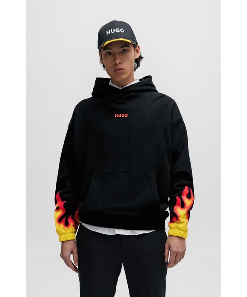 「HUGO」 プルオーバーパーカー X-SMALL ブラック メンズ_画像2